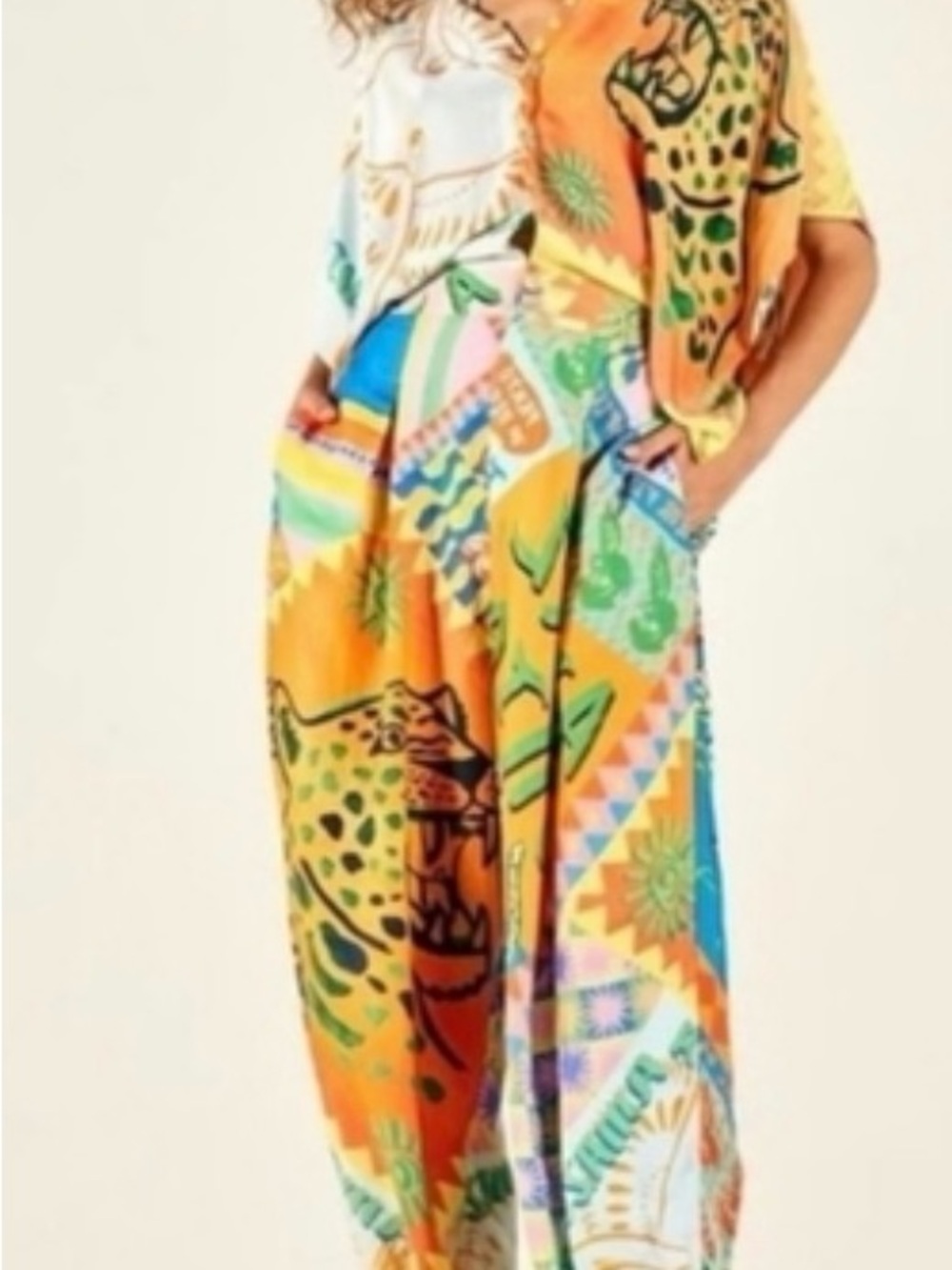 FARM Rio Multicolor Wide-Leg Printed Jumpsuit
